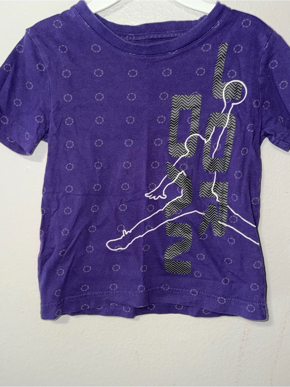 Jordan Purple Short Sleeve Tee with White T shirt